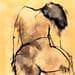 Painting Jaune paille 2 by Chaperon Martine | Painting Figurative Nude Acrylic