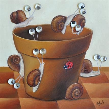 Painting SNAILS by Lennoz Raphaële | Painting  Oil