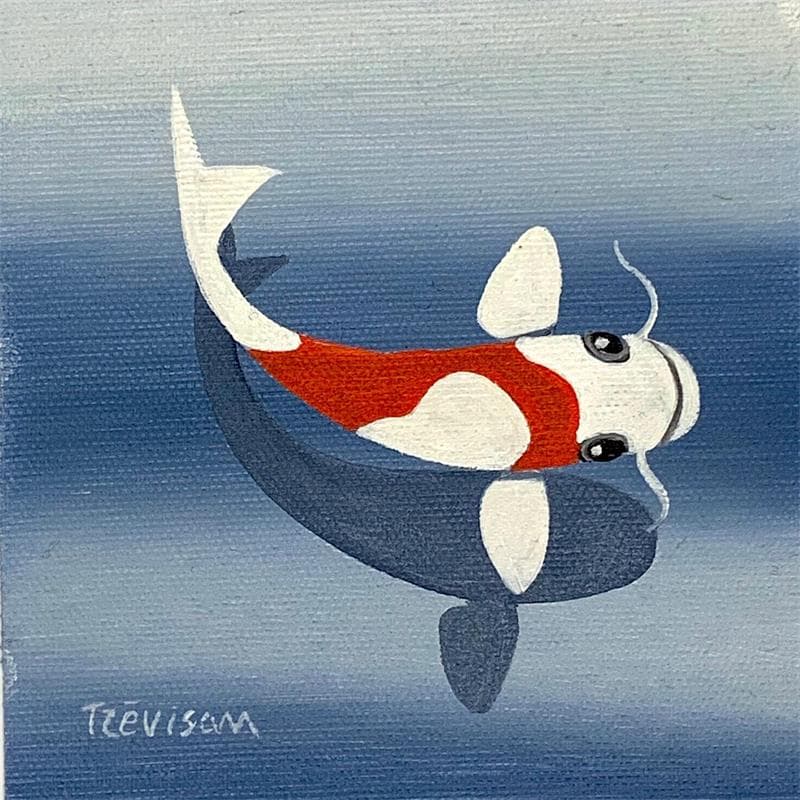Painting Little Koi by Trevisan Carlo | Painting Oil