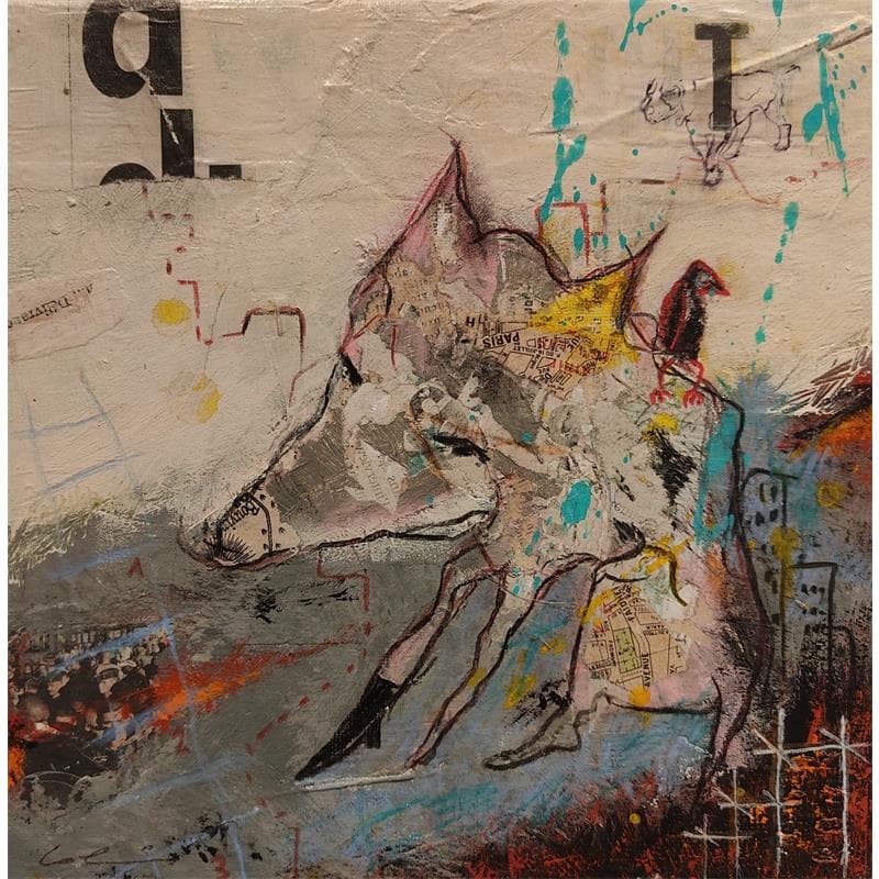 Painting Chien errant by Colin Sylvie | Painting Raw art Animals Acrylic