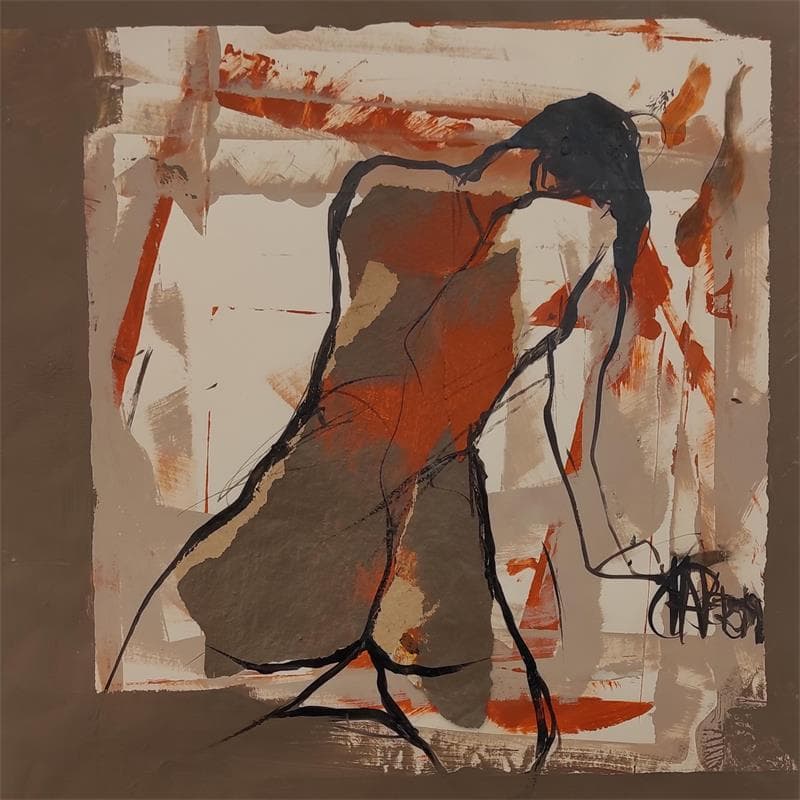 Painting Graphique 2 by Chaperon Martine | Painting Figurative Nude Acrylic