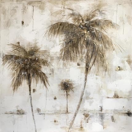 Peinture White palms par Solveiga | Tableau Figuratif Acrylique, Huile Nature, Paysages