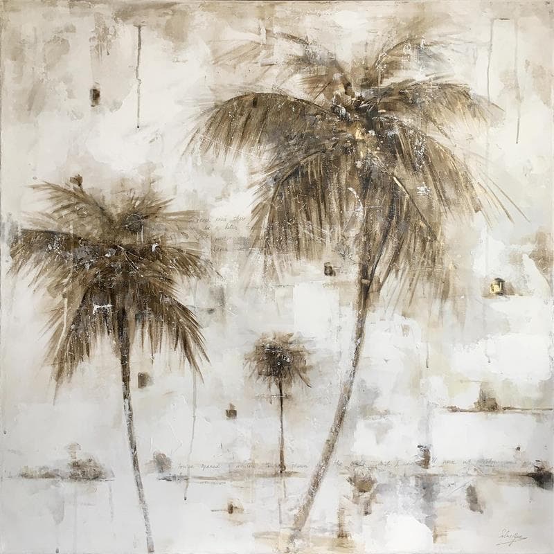 Painting White palms by Solveiga | Painting Figurative Acrylic, Oil Landscapes, Nature