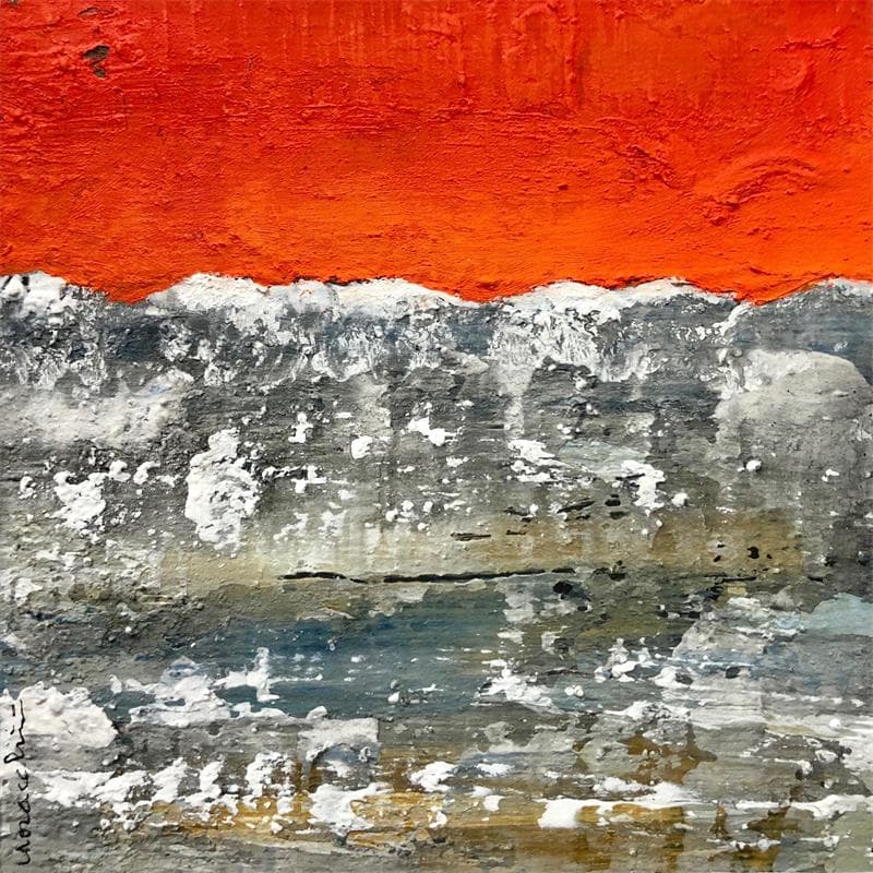 Painting M486 by Moracchini Laurence | Painting Abstract Mixed Minimalist