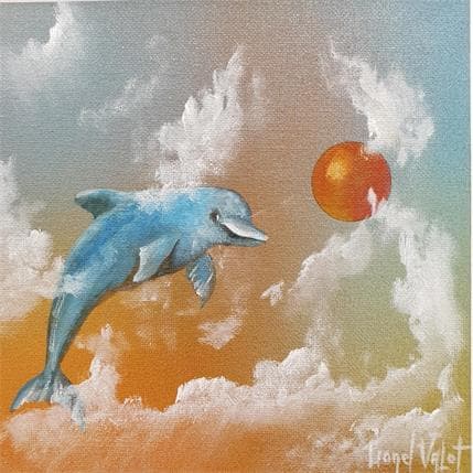 Peinture Jeu de ballon par Valot Lionel | Tableau Surréaliste Acrylique animaux, scènes de vie