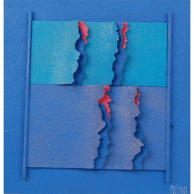 Painting 4 Poissons rouges by Clisson Gérard | Painting Abstract Minimalist Oil