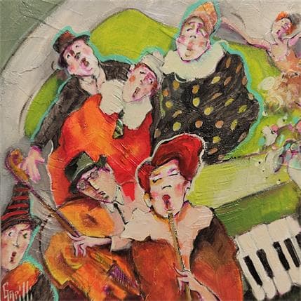 Peinture printemps musical par Garilli Nicole | Tableau Figuratif Huile Portraits