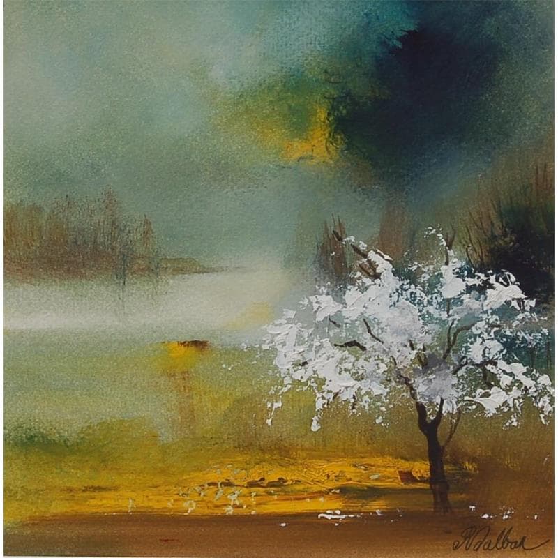 Peinture Le cerisier par Dalban Rose | Tableau Figuratif Huile Paysages