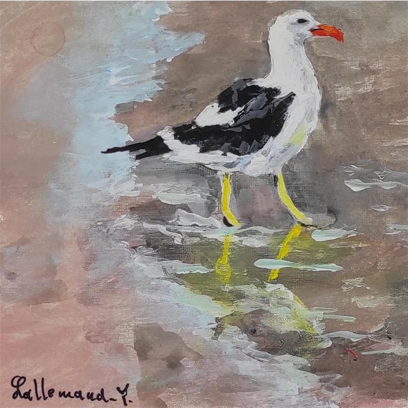 Painting La mouette by Lallemand Yves | Painting Figurative Acrylic Animals, Marine