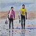 Painting Surfeurs by Lallemand Yves | Painting Figurative Marine Life style Acrylic