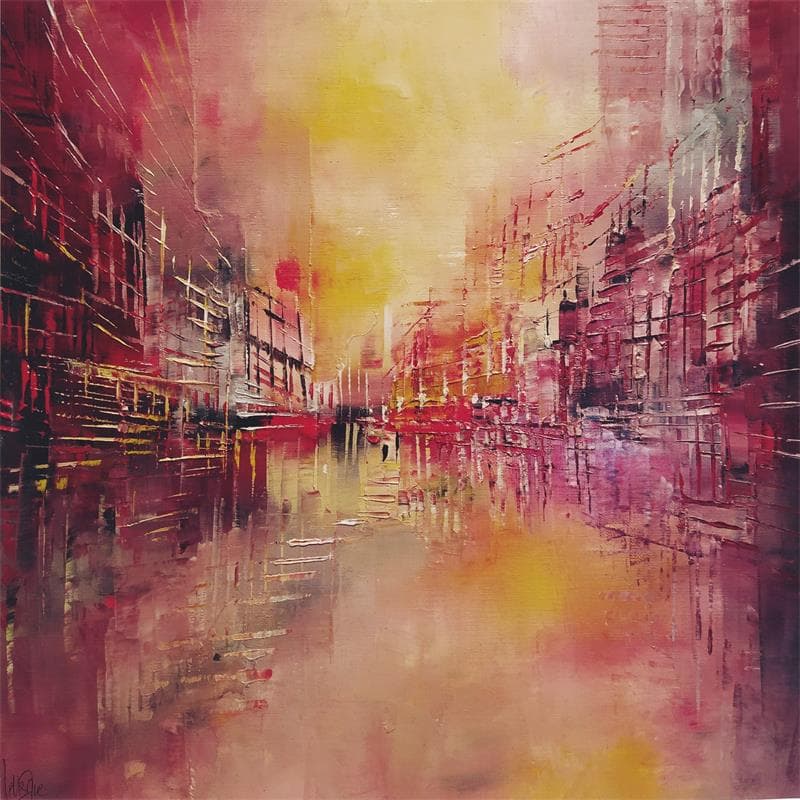 Painting SINGAPOUR by Levesque Emmanuelle | Painting Abstract Oil Urban