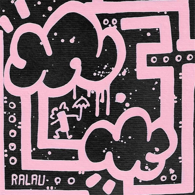 Peinture Clound pink par Ralau | Tableau Street Art Mixte icones Pop