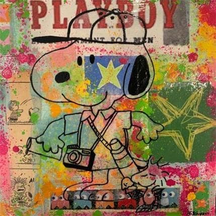 Painting Snoopy Reporter by Kikayou | Painting Pop-art Graffiti Pop icons