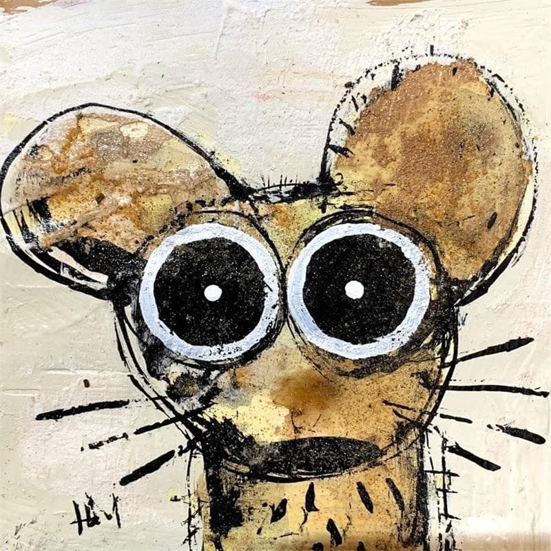 Peinture Mouse par Maury Hervé | Tableau Art naïf animaux