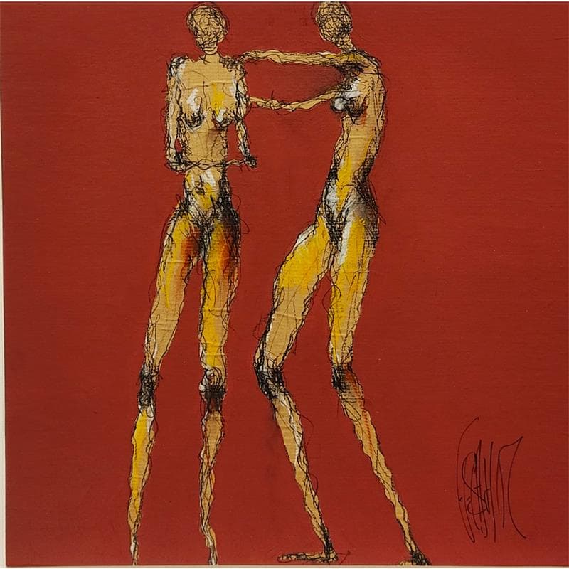 Painting Charline by Sahuc François | Painting Figurative Nude Acrylic