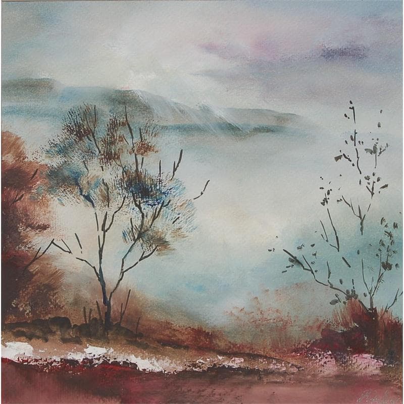 Gemälde Là haut von Dalban Rose | Gemälde Figurativ Landschaften Öl