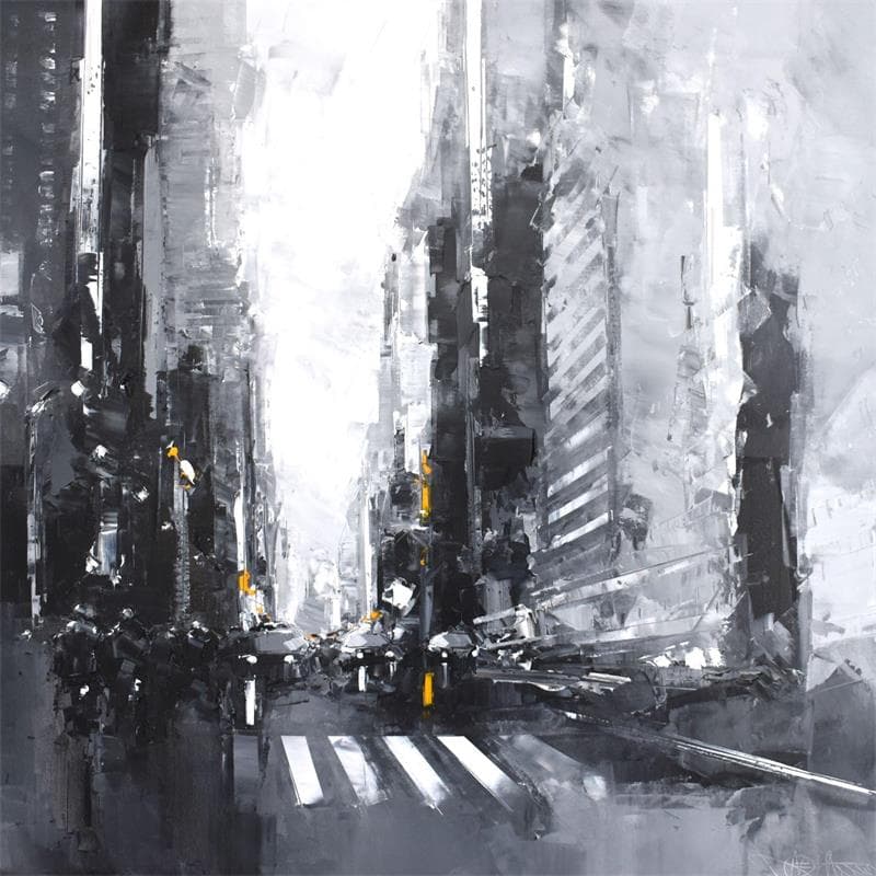 Painting 23E RUE by Castan Daniel | Painting Abstract Oil Urban