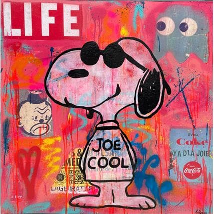 Peinture Snoopy cool par Kikayou | Tableau Street Art Mixte animaux, Portraits