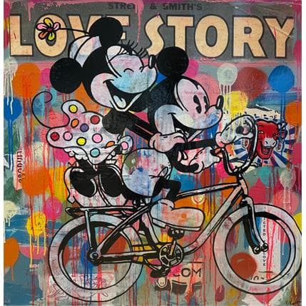 Peinture Love Story par Kikayou | Tableau Street Art Mixte animaux