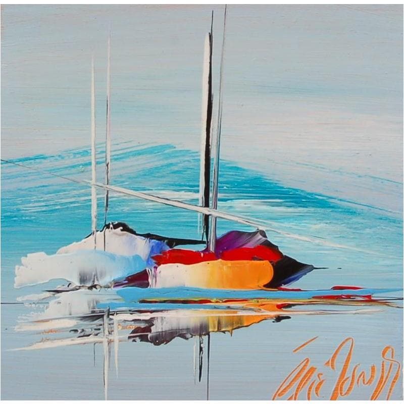 Painting L'INSTANT TURQUOISE by Munsch Eric | Painting Figurative Acrylic Marine
