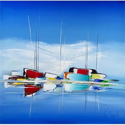 Painting LE VOYAGE BLEU by Munsch Eric | Painting Figurative Acrylic, Oil Marine