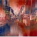 Peinture L'eau rouge par Levesque Emmanuelle | Tableau Abstrait Urbain Huile