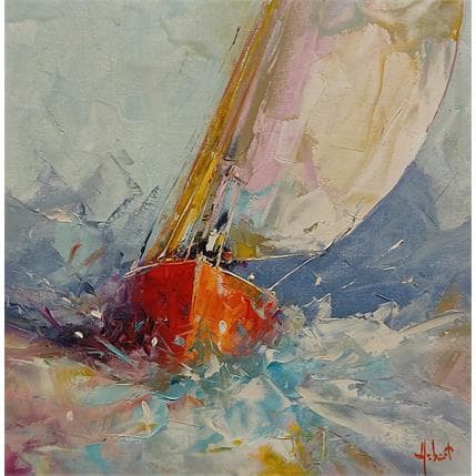 Painting Coque rouge by Hébert Franck | Painting Figurative Oil Marine
