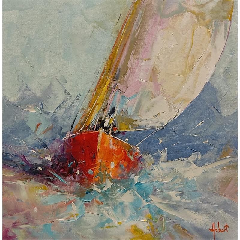 Gemälde Coque rouge von Hébert Franck | Gemälde Figurativ Marine Öl