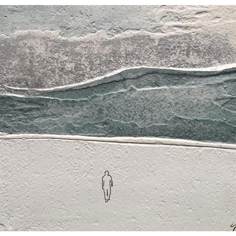 Peinture Nebbia par Roma Gaia | Tableau Art Singulier Mixte minimaliste