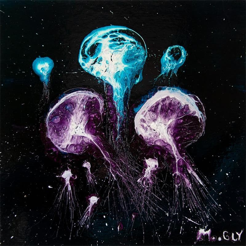 Peinture Fosforeus par Moogly | Tableau Art Singulier Mixte animaux
