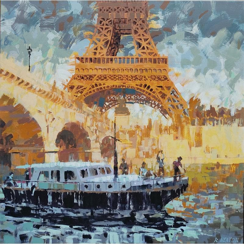 Peinture Seine et Tour Effeil par Heaton Rudyard | Tableau Figuratif Huile Vues urbaines