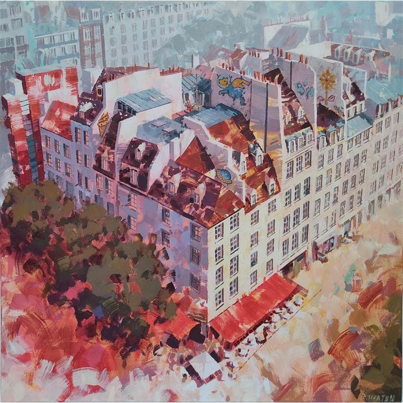 Peinture Plongée sur Beaubourg par Heaton Rudyard | Tableau Figuratif Huile Vues urbaines