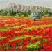Painting champ de coquelicots by Arkady | Painting Figurative Landscapes Oil