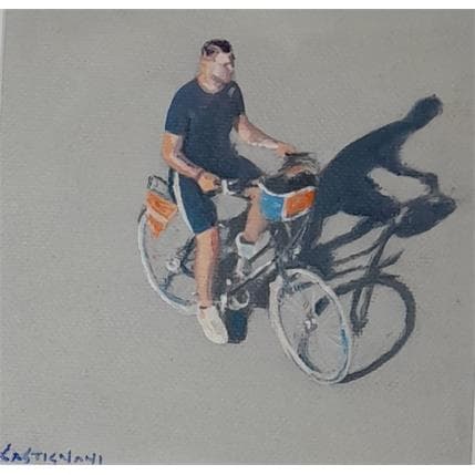 Painting by bike 02 by Castignani Sergi | Painting Figurative Acrylic Life style