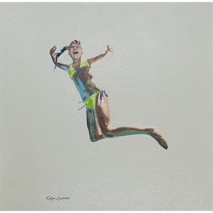 Painting jumping 07 by Castignani Sergi | Painting Figurative Oil Life style