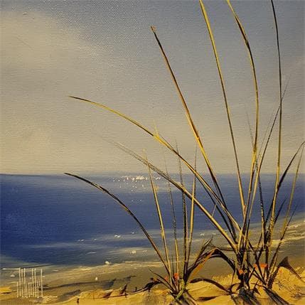 Painting S'assoir sur le sable by Guillet Jerome | Painting Figurative Oil Pop icons