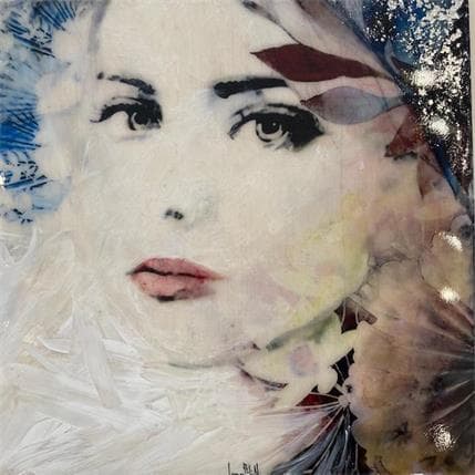 Painting Immensa en azul by Bofill Laura | Painting Figurative Mixed Portrait